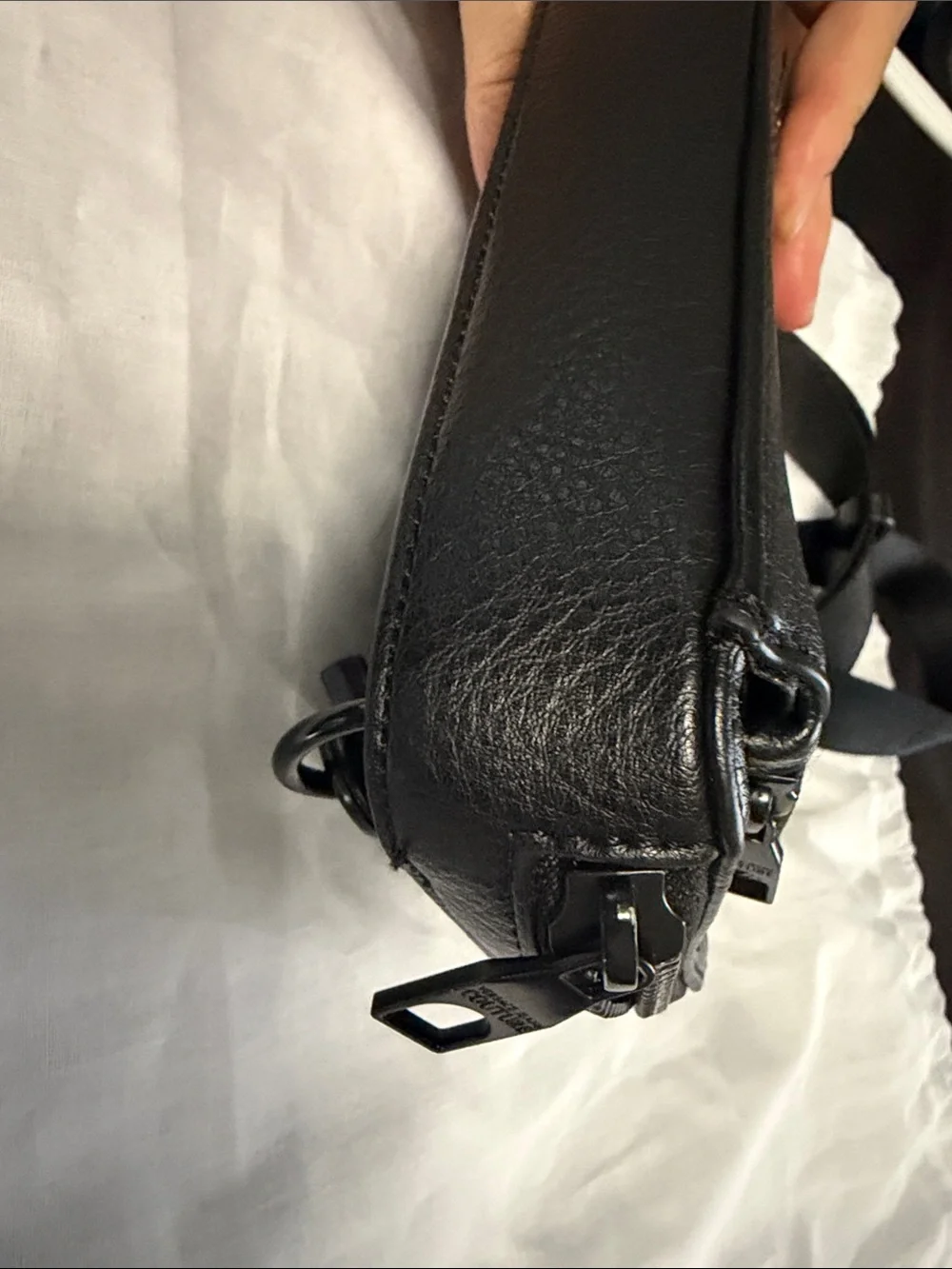 Versace Jeans Couture Black Leather Small Crossbody Cell phone bag